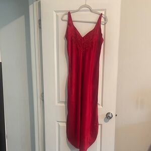 Vintage Victoria's Secret Bold Red Silk Night Gown